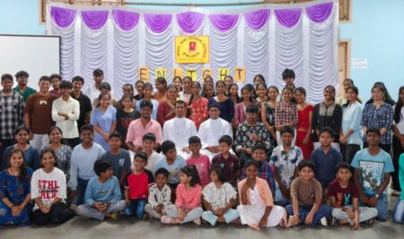The ENLIGHT – Enlightening on the Liturgy session for the youth of Sacred Heart Cathedral, Shivamogga 